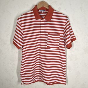 JW Anderson Uniqlo Striped Polo Shirt Orange & White Small